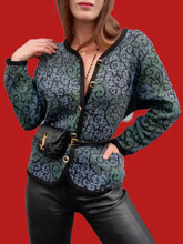 Charger l'image dans la galerie, Cardigan vintage Solveig - Imprimé volutes. Taille M ou 38, 40.