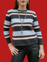 Charger l'image dans la galerie, Pull vintage Claire - A rayures. Taille S, 36, 38. Louis Féraud.