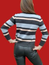 Charger l'image dans la galerie, Pull vintage Claire - A rayures. Taille S, 36, 38. Louis Féraud.