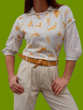 Charger l'image dans la galerie, Pull vintage Aude - Imprimé fantaisies. Taille S, 36, 38. Made in France. Miss De Moriss