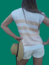 Charger l'image dans la galerie, Pull d'été vintage Manon - A rayures. Taille M, 36, 38, 40. Fabriqué en France