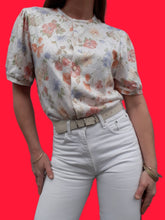 Charger l'image dans la galerie, Cardigan vintage Anissa - Imprimé floral pastel. Taille M, 38, 40. Fabriqué en France