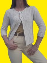 Charger l'image dans la galerie, Cardigan vintage Anne - Mailles ajourées. Taille S, 36, 38