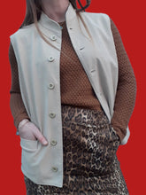Charger l'image dans la galerie, Gilet vintage Elvire - Col mao. Taille L, 40, 42. Fabriqué en France