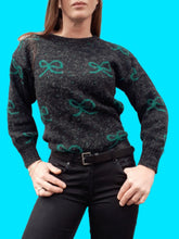 Charger l'image dans la galerie, Pull vintage Laura - Imprimé fantaisie. Taille S, 36, 38. Fabriqué en France