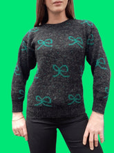 Charger l'image dans la galerie, Pull vintage Laura - Imprimé fantaisie. Taille S, 36, 38. Fabriqué en France