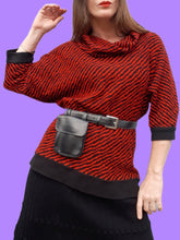Charger l'image dans la galerie, Pull-over vintage Clarisse - Zébré Red & black. Taille M, 38, 40