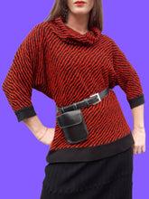 Charger l'image dans la galerie, Pull-over vintage Clarisse - Zébré Red & black. Taille M, 38, 40