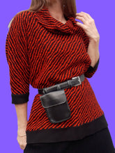 Charger l'image dans la galerie, Pull-over vintage Clarisse - Zébré Red & black. Taille M, 38, 40