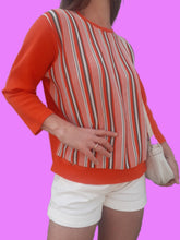 Charger l'image dans la galerie, Polo vintage Marielle - Rayé. Orange et blanc .Taille M, 38, 40