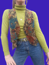 Charger l'image dans la galerie, Veston vintage Solène - Panne de velours fleuri. Taille M, 38, 40. Fabriqué en France