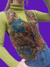 Charger l'image dans la galerie, Veston vintage Solène - Panne de velours fleuri. Taille M, 38, 40. Fabriqué en France