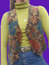 Charger l'image dans la galerie, Veston vintage Solène - Panne de velours fleuri. Taille M, 38, 40. Fabriqué en France