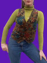 Charger l'image dans la galerie, Veston vintage Solène - Panne de velours fleuri. Taille M, 38, 40. Fabriqué en France