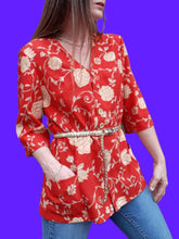 Charger l'image dans la galerie, Veste vintage Suzanne - Imprimé fleuri. Taille L, 40, 42. Fabriqué en France