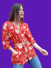 Charger l'image dans la galerie, Veste vintage Suzanne - Imprimé fleuri. Taille L, 40, 42. Fabriqué en France