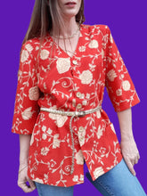 Charger l'image dans la galerie, Veste vintage Suzanne - Imprimé fleuri. Taille L, 40, 42. Fabriqué en France