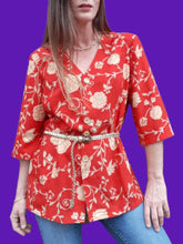 Charger l'image dans la galerie, Veste vintage Suzanne - Imprimé fleuri. Taille L, 40, 42. Fabriqué en France