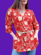 Charger l'image dans la galerie, Veste vintage Suzanne - Imprimé fleuri. Taille L, 40, 42. Fabriqué en France