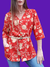 Charger l'image dans la galerie, Veste vintage Suzanne - Imprimé fleuri. Taille L, 40, 42. Fabriqué en France