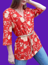 Charger l'image dans la galerie, Veste vintage Suzanne - Imprimé fleuri. Taille L, 40, 42. Fabriqué en France