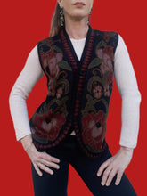 Charger l'image dans la galerie, Gilet vintage Billie - Broderies florales. Taille M, 36, 38. Fabriqué en France