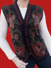 Charger l'image dans la galerie, Gilet vintage Billie - Broderies florales. Taille M, 36, 38. Fabriqué en France
