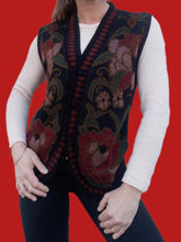 Charger l'image dans la galerie, Gilet vintage Billie - Broderies florales. Taille M, 36, 38. Fabriqué en France