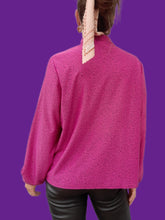 Charger l'image dans la galerie, Blouse "Seconde" Claudine - Col lavallière. Raspberry moucheté. Taille L, 40, 42. Miss Mary