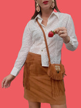 Charger l'image dans la galerie, Chemisier vintage Melissa - Guipure blanc. Taille S, 36, 38.