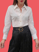 Charger l'image dans la galerie, Chemisier vintage Melissa - Guipure blanc. Taille S, 36, 38.
