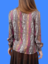 Charger l'image dans la galerie, Chemisier vintage Louisia - Col Lavallière. Taille S, 36, 38. Pascale Gouteland. Made in France.