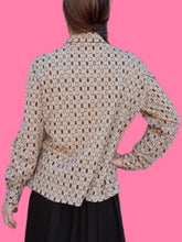 Charger l'image dans la galerie, Chemisier vintage Anissa - Imprimé cubique. Taille S, 36, 38. Burton.