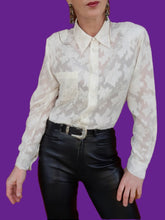 Charger l'image dans la galerie, Chemisier vintage Ambre - feuillage. Taille M, 38, 40. Carole Richard. Made in France