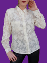 Charger l'image dans la galerie, Chemisier vintage Ambre - feuillage. Taille M, 38, 40. Carole Richard. Made in France