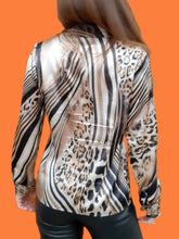 Charger l'image dans la galerie, Chemisier vintage Maya - Imprimé animal. Taille S, 36, 38. Carole Richard