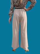 Charger l'image dans la galerie, Pantalon vintage Sandra - Palazzo beige. Taille M, 38, 40. Mariella Gelli