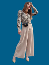 Charger l'image dans la galerie, Pantalon vintage Sandra - Palazzo beige. Taille M, 38, 40. Mariella Gelli