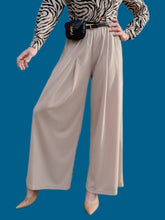 Charger l'image dans la galerie, Pantalon vintage Sandra - Palazzo beige. Taille M, 38, 40. Mariella Gelli