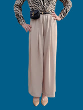 Charger l'image dans la galerie, Pantalon vintage Sandra - Palazzo beige. Taille M, 38, 40. Mariella Gelli