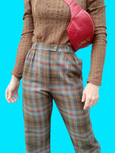 Charger l'image dans la galerie, Pantalon vintage Michèle - Tartan en laine. Taille S, 36, 38. Yves Saint Laurent. Made in France.