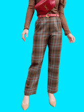 Charger l'image dans la galerie, Pantalon vintage Michèle - Tartan en laine. Taille S, 36, 38. Yves Saint Laurent. Made in France.