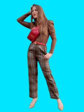 Charger l'image dans la galerie, Pantalon vintage Michèle - Tartan en laine. Taille S, 36, 38. Yves Saint Laurent. Made in France.