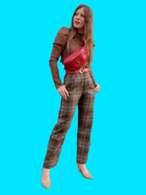 Charger l'image dans la galerie, Pantalon vintage Michèle - Tartan en laine. Taille S, 36, 38. Yves Saint Laurent. Made in France.