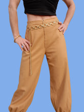 Charger l'image dans la galerie, Pantalon vintage Alicia - Style sarouel. Chamois. Taille S, 36, 38. Emanuel Ungaro. Made in Italy