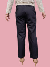 Charger l'image dans la galerie, Pantalon vintage Lucie - Laine bleue marine à très fines rayures. Taille S, 36, 38. Kenzo Homme.