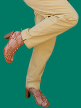 Charger l'image dans la galerie, Pantalon vintage Emmeline - Relax jaune en coton. Taille L, 40, 42