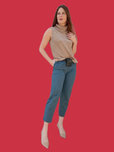 Charger l'image dans la galerie, Pantalon à pinces vintage Lila - A carreaux. Taille XS, 34, 36. City 53. Made in France.