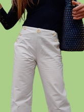 Charger l'image dans la galerie, Pantalon marin vintage Marina - Coton - A pont. Taille M, 38, 40. Made in France