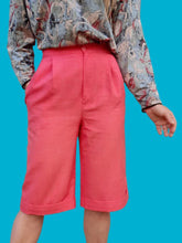 Charger l'image dans la galerie, Bermuda vintage Sophie - Rose saumon. Taille S, 36, 38. Fabriqué en France